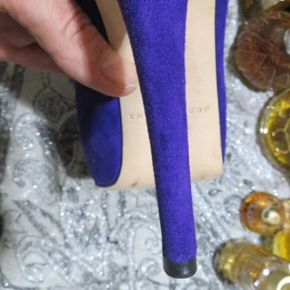 BRIAN ATWOOD Purple Suede Leather Platform Pumps Heels Stilettos B Savita sz 7