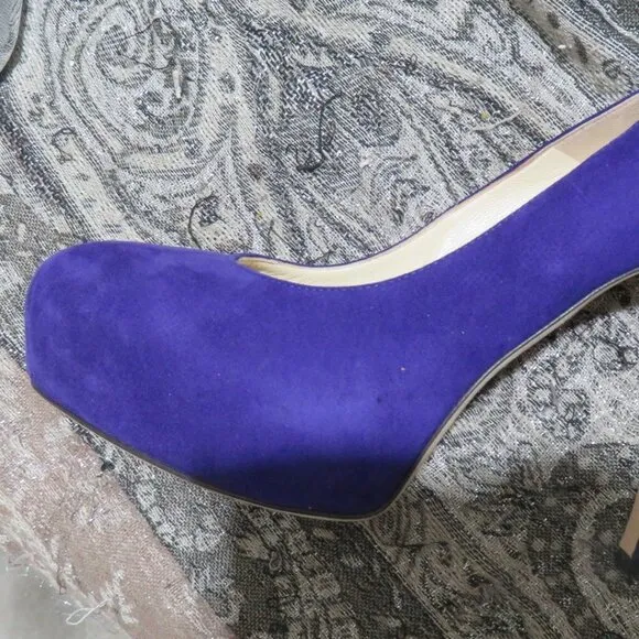 BRIAN ATWOOD Purple Suede Leather Platform Pumps Heels Stilettos B Savita sz 7