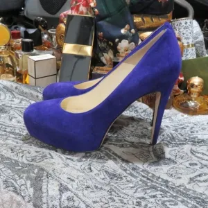 BRIAN ATWOOD Purple Suede Leather Platform Pumps Heels Stilettos B Savita sz 7