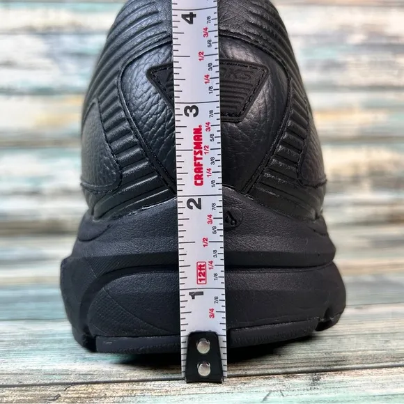 Brooks Addiction Walker DNA Sneakers Mens 12XW Black Leather No Tie Casual Shoes