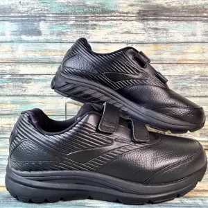 Brooks Addiction Walker DNA Sneakers Mens 12XW Black Leather No Tie Casual Shoes