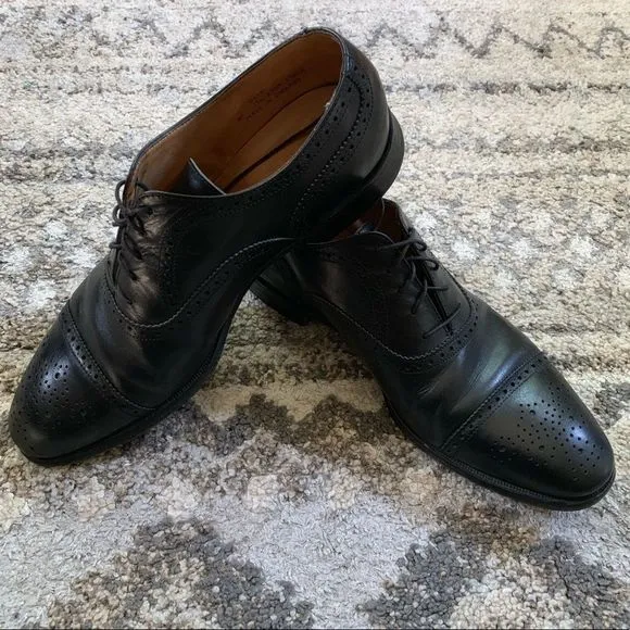 Brooks Bros X Peal &amp; Co Blk Medallion Alfred Sz 11