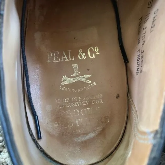 Brooks Bros X Peal &amp; Co Blk Medallion Alfred Sz 11