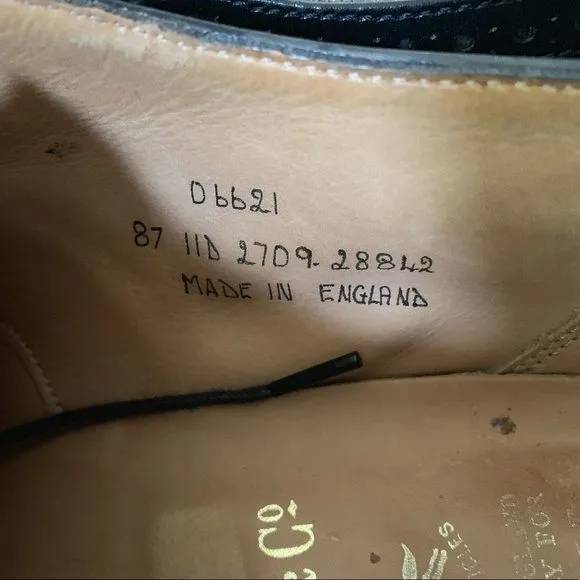 Brooks Bros X Peal &amp; Co Blk Medallion Alfred Sz 11