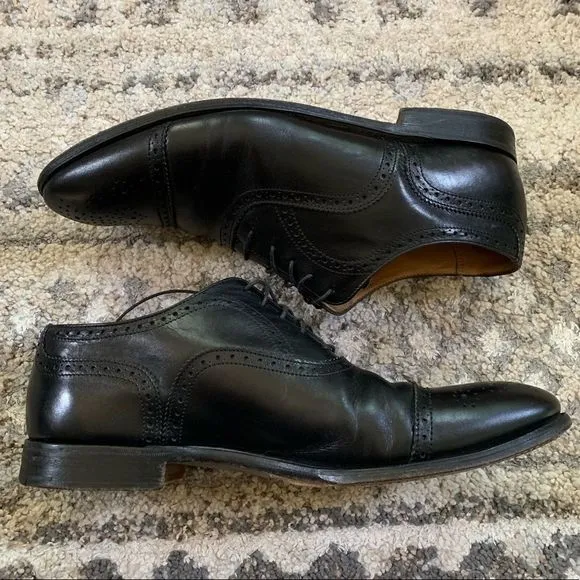 Brooks Bros X Peal &amp; Co Blk Medallion Alfred Sz 11