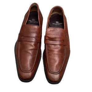 BRUNOMAGLI SLIP ON LOAFER COGNAC LEATHER, MENS DRESS SHOES SIZE 9M