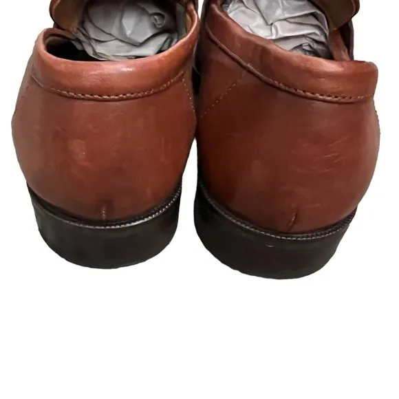 BRUNOMAGLI SLIP ON LOAFER COGNAC LEATHER, MENS DRESS SHOES SIZE 9M
