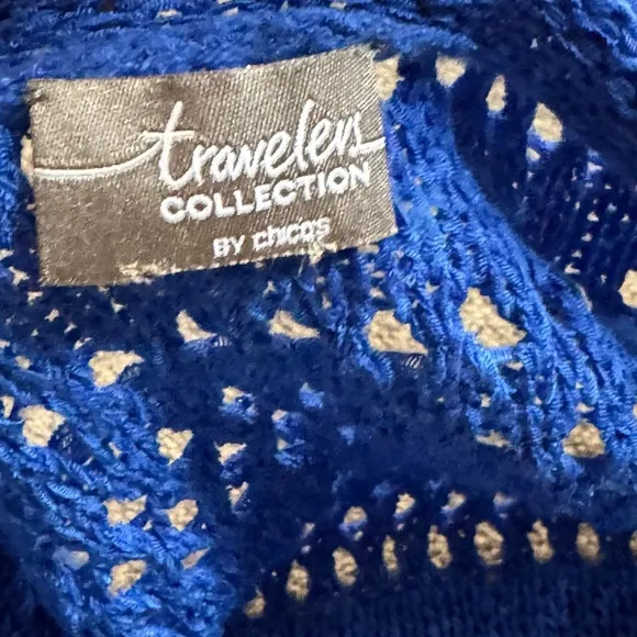Bundle:Multicolor Lace Party Dress (XL)   Chico’s Blue Crochet Cardigan (M–XL)
