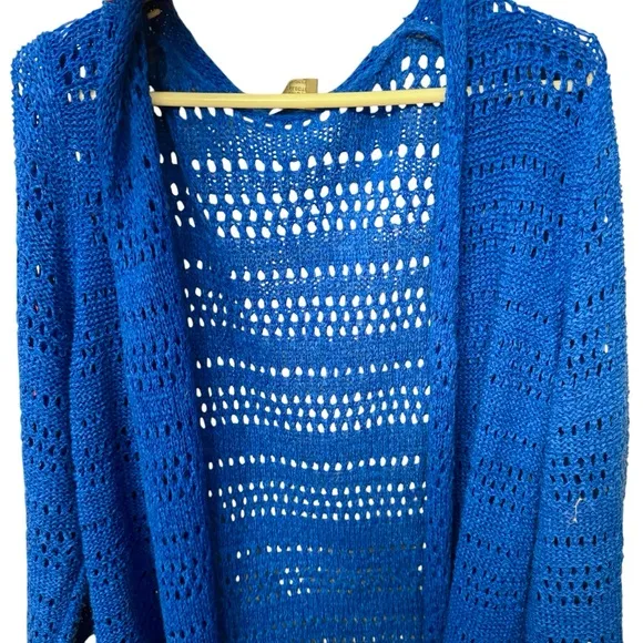 Bundle:Multicolor Lace Party Dress (XL)   Chico’s Blue Crochet Cardigan (M–XL)