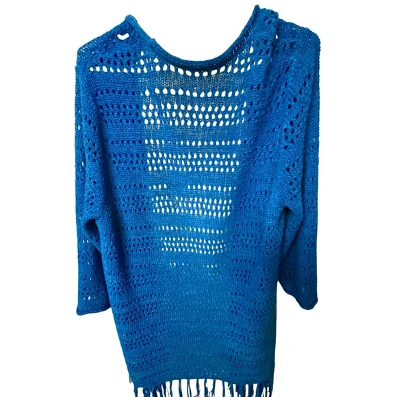 Bundle:Multicolor Lace Party Dress (XL)   Chico’s Blue Crochet Cardigan (M–XL)
