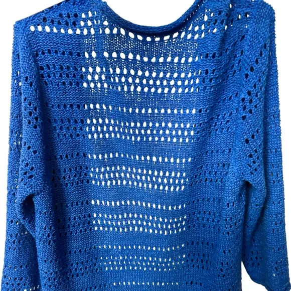 Bundle:Multicolor Lace Party Dress (XL)   Chico’s Blue Crochet Cardigan (M–XL)