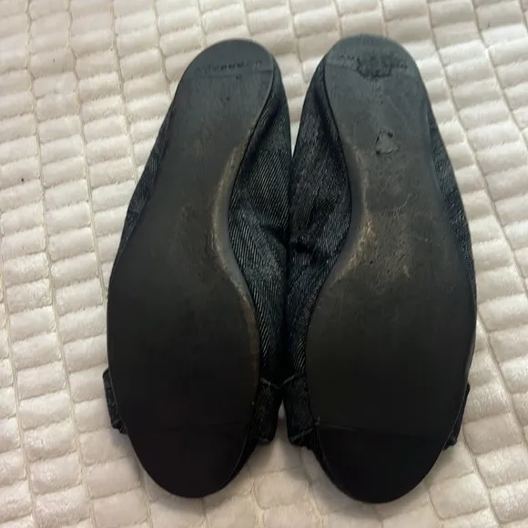 Burberry Black Flats with Decorative Toe