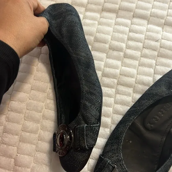 Burberry Black Flats with Decorative Toe