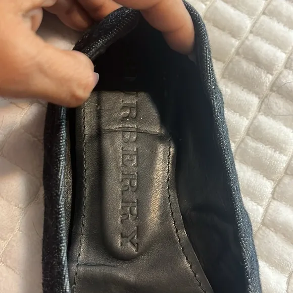 Burberry Black Flats with Decorative Toe