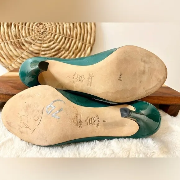 Butter Parker Patent Leather with Suede Heels in Peacock Teal Size 9