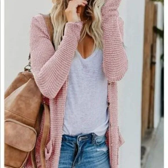 Button Down Knitted Sweater Cardigan