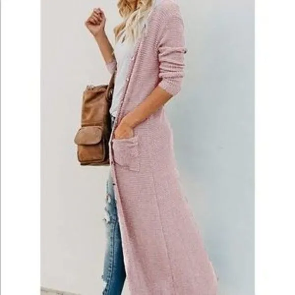 Button Down Knitted Sweater Cardigan