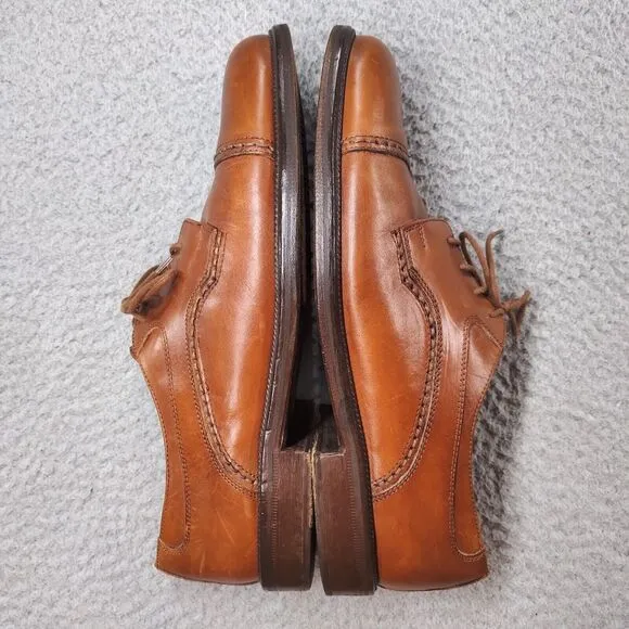 Cable &amp; Co Executive Cap Toe Oxford Dress Shoes Brown Leather Lace Up Mens 11 D