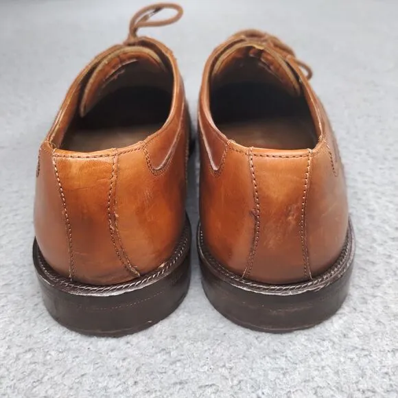 Cable &amp; Co Executive Cap Toe Oxford Dress Shoes Brown Leather Lace Up Mens 11 D