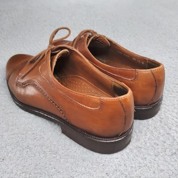 Cable &amp; Co Executive Cap Toe Oxford Dress Shoes Brown Leather Lace Up Mens 11 D