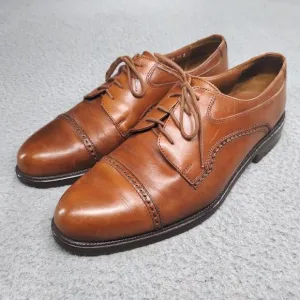 Cable &amp; Co Executive Cap Toe Oxford Dress Shoes Brown Leather Lace Up Mens 11 D