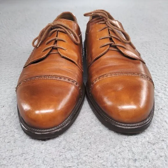 Cable &amp; Co Executive Cap Toe Oxford Dress Shoes Brown Leather Lace Up Mens 11 D