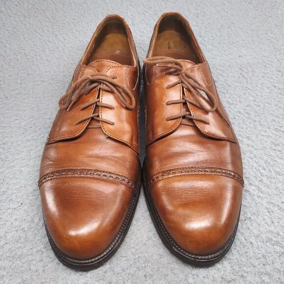 Cable &amp; Co Executive Cap Toe Oxford Dress Shoes Brown Leather Lace Up Mens 11 D