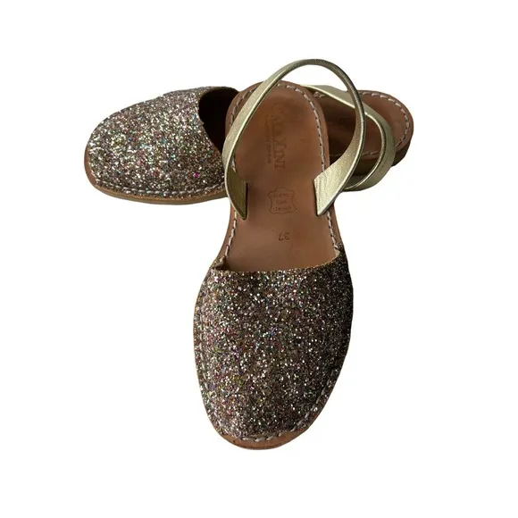Calaxini Glitter Slide Sandals Size 37