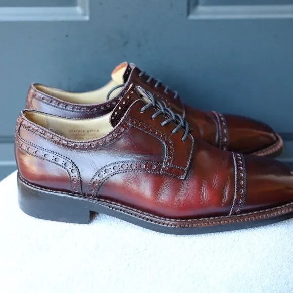 Calzoleria Harris 10 Burgundy Norvegese Derby Mens Dress Shoes