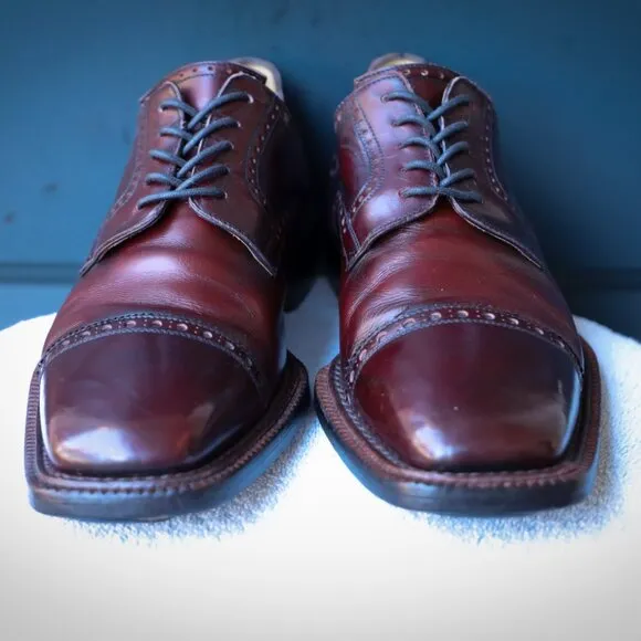 Calzoleria Harris 10 Burgundy Norvegese Derby Mens Dress Shoes