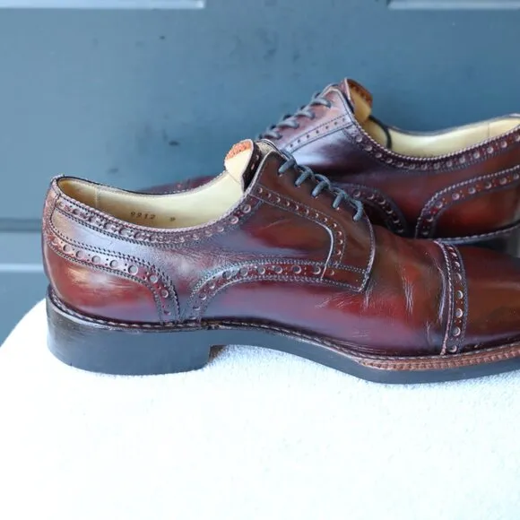 Calzoleria Harris 10 Burgundy Norvegese Derby Mens Dress Shoes