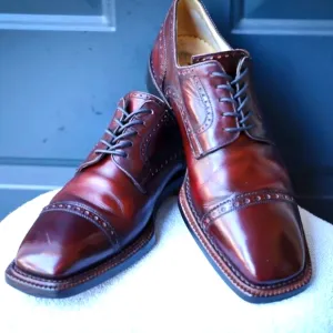 Calzoleria Harris 10 Burgundy Norvegese Derby Mens Dress Shoes