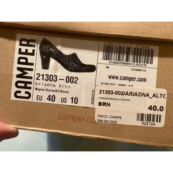Camper Lace-up Oxford Brogue Heels Comfort w/ Box ~ 1940s Glam ~ Sz 40 10