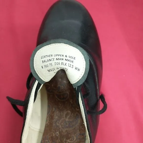 Capezio K-360 Mens SZ 12.5 WW Character Oxford Dance Shoes In Black.