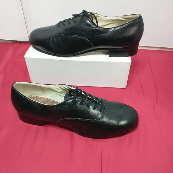Capezio K-360 Mens SZ 12.5 WW Character Oxford Dance Shoes In Black.