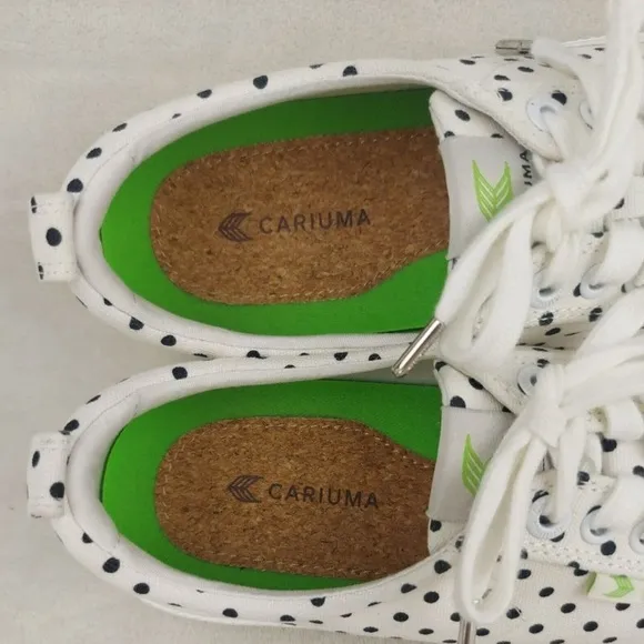Cariuma OCA Low Black Polka Dots CanvasSneaker Shoes Womens