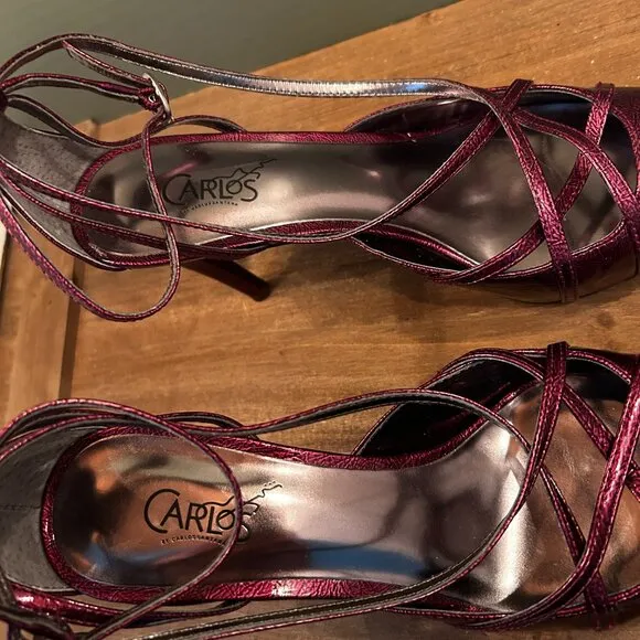 Carlos Santana Vintage Womens Burgundy 4&quot; Stiletto Heels Size 8M