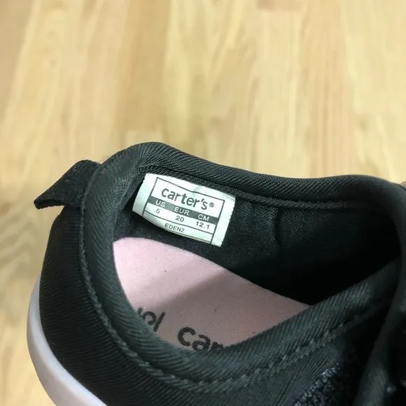 Carters Black Bow Stick Closure Shoes Sz 6 Kids