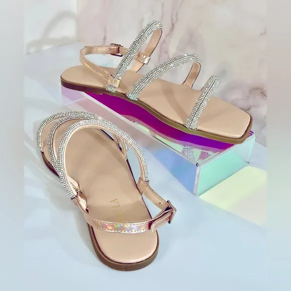 Carvela Girls Kelly Rhinestone Embellished Banded Sandals