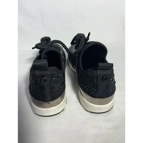 Carvela Kurt Geiger Sequen Shoes Womens 5 Black Trainer‎ Embellished EUC H16
