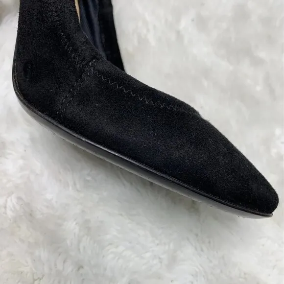 Casadei Women’s Black Suede and Leather Heels Pumps Size 5