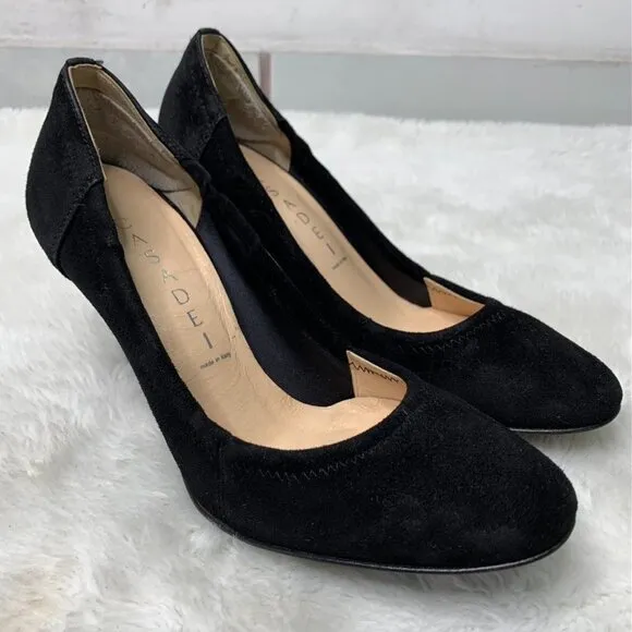 Casadei Women’s Black Suede and Leather Heels Pumps Size 5