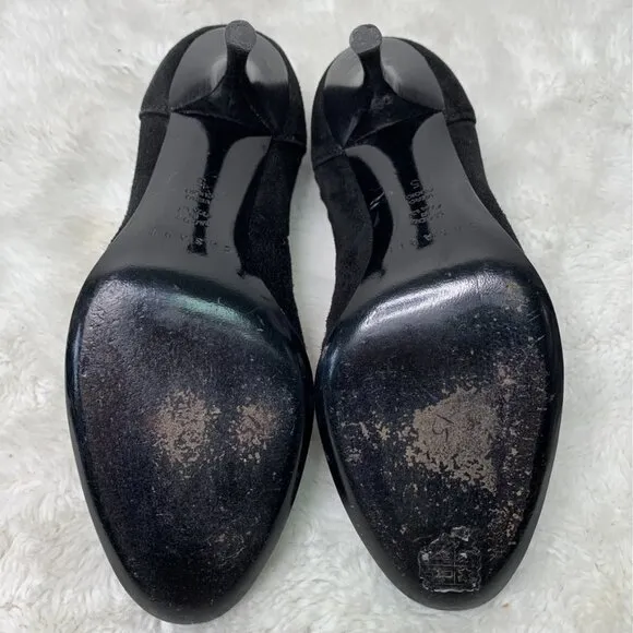 Casadei Women’s Black Suede and Leather Heels Pumps Size 5