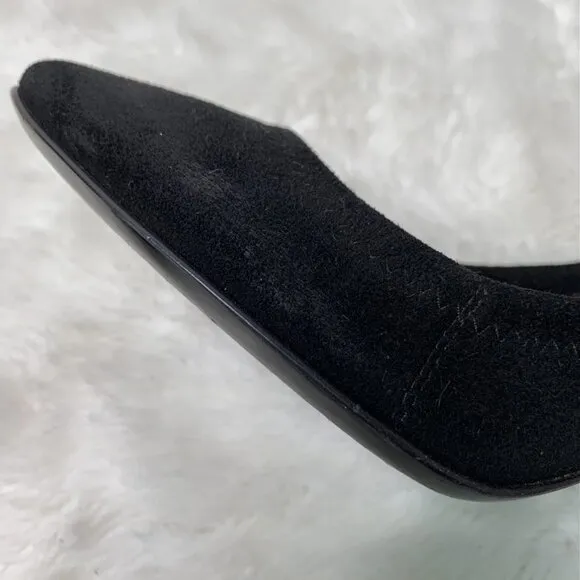 Casadei Women’s Black Suede and Leather Heels Pumps Size 5