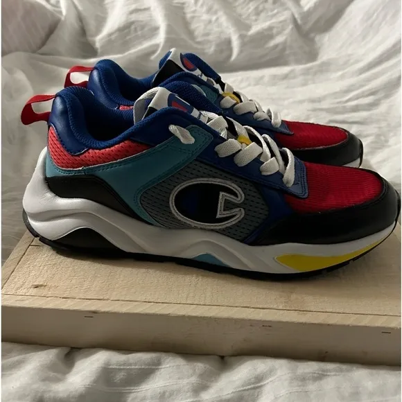 Champion 93 Eighteen SP Block Mens Shoes Size 9M Black Multi CM100253M VGUC
