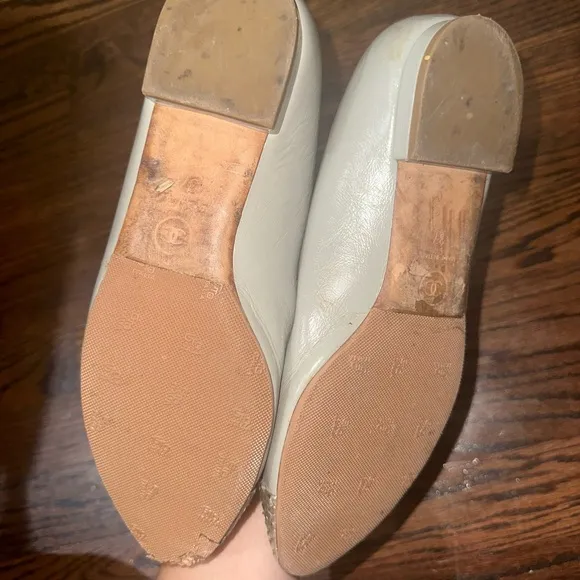 Chanel White and Silver Women's Shoes