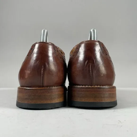 Charles Tyrwhitt Men’s Size 7.5 Brown Leather Wingtip Oxford Dress Shoes Lace Up