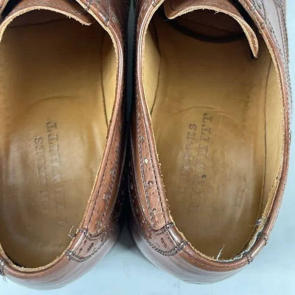 Charles Tyrwhitt Men’s Size 7.5 Brown Leather Wingtip Oxford Dress Shoes Lace Up