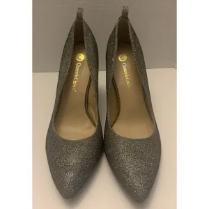 Chase &amp; Chloe Womens Yasmin 2 Pump Heels Sequins Pointed Toe Silver Size 10