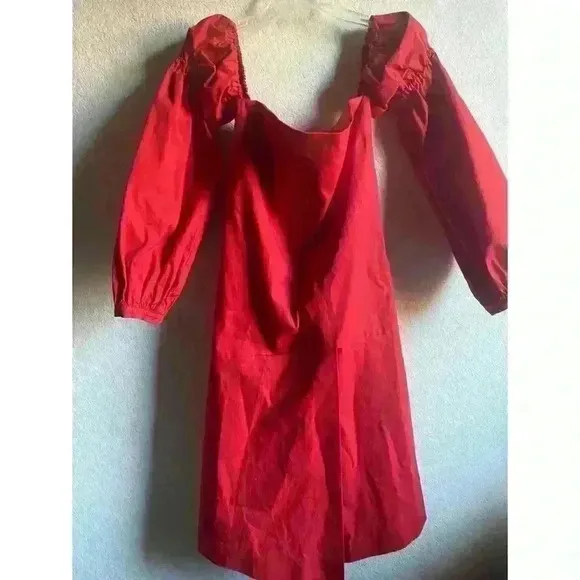 ÀCHEVAL PAMPA  Net Sustain Nube Off-The-Shoulder Stretch-Cotton Red Midi Dress M